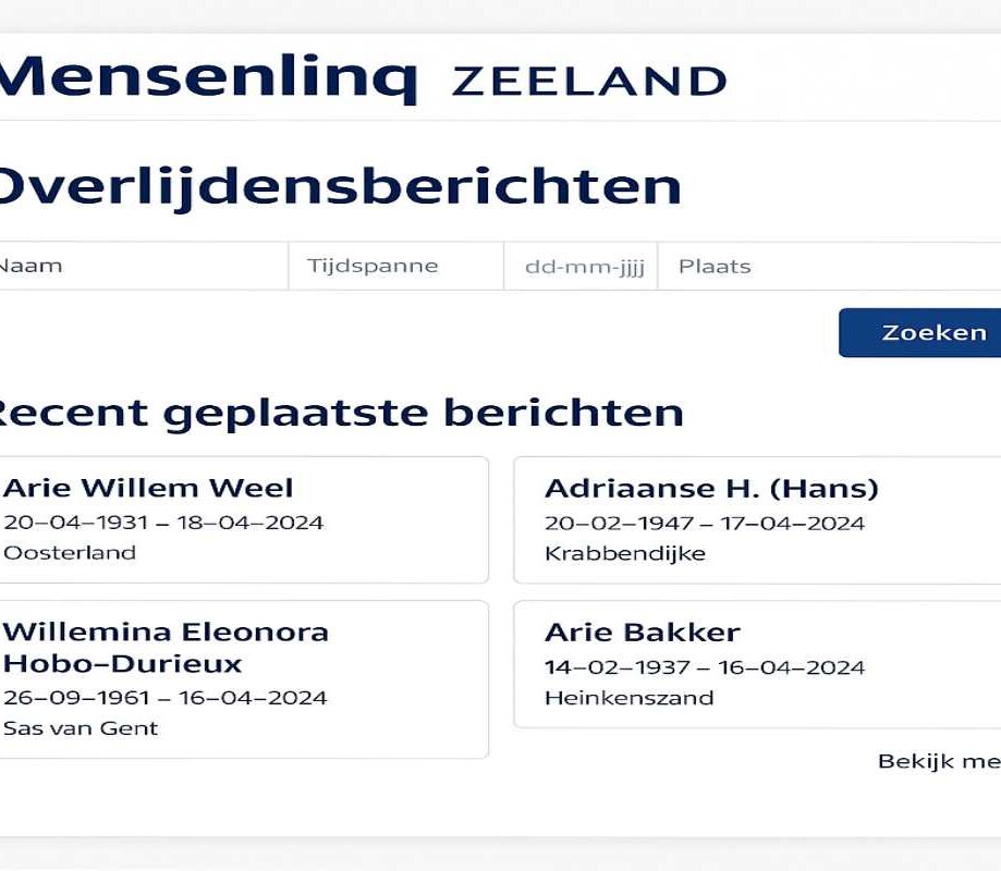 Mensenlinq Zeeland