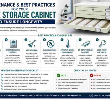 slide storage cabinet