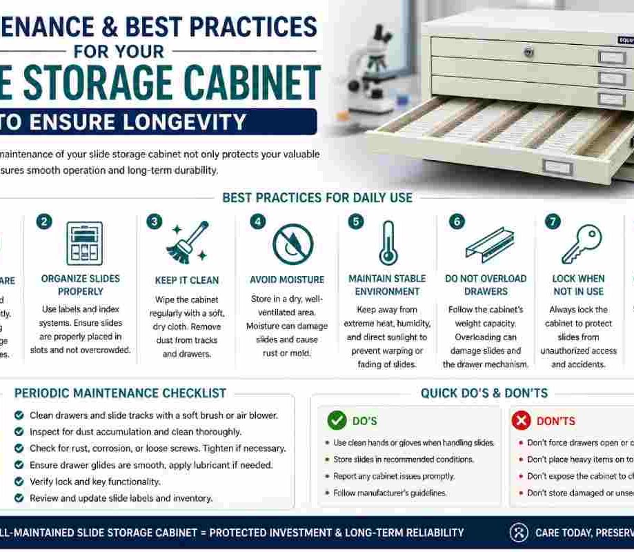 slide storage cabinet