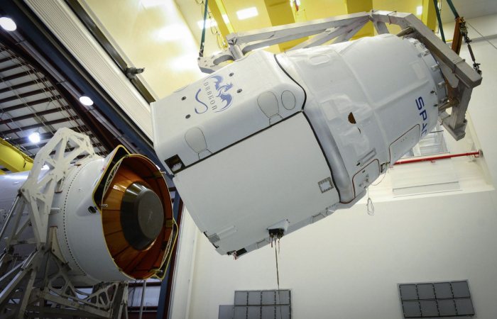 Low angle process of installation of modern carrier rocket in contemporary vehicle assembly building